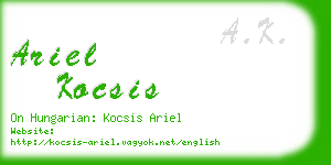 ariel kocsis business card